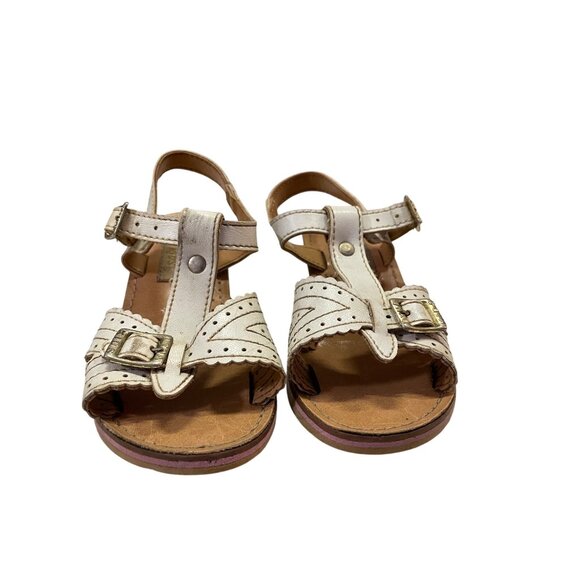 Vintage Dyna Kids Toddler Girls Sandals 6? Used White *Some Wear - Picture 2 of 16